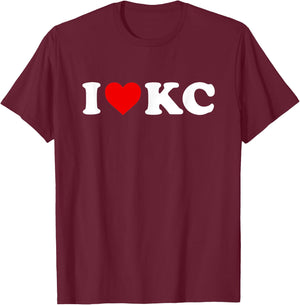 I Love Kansas City KC - Heart T-Shirt - T-Shirt | Maroon