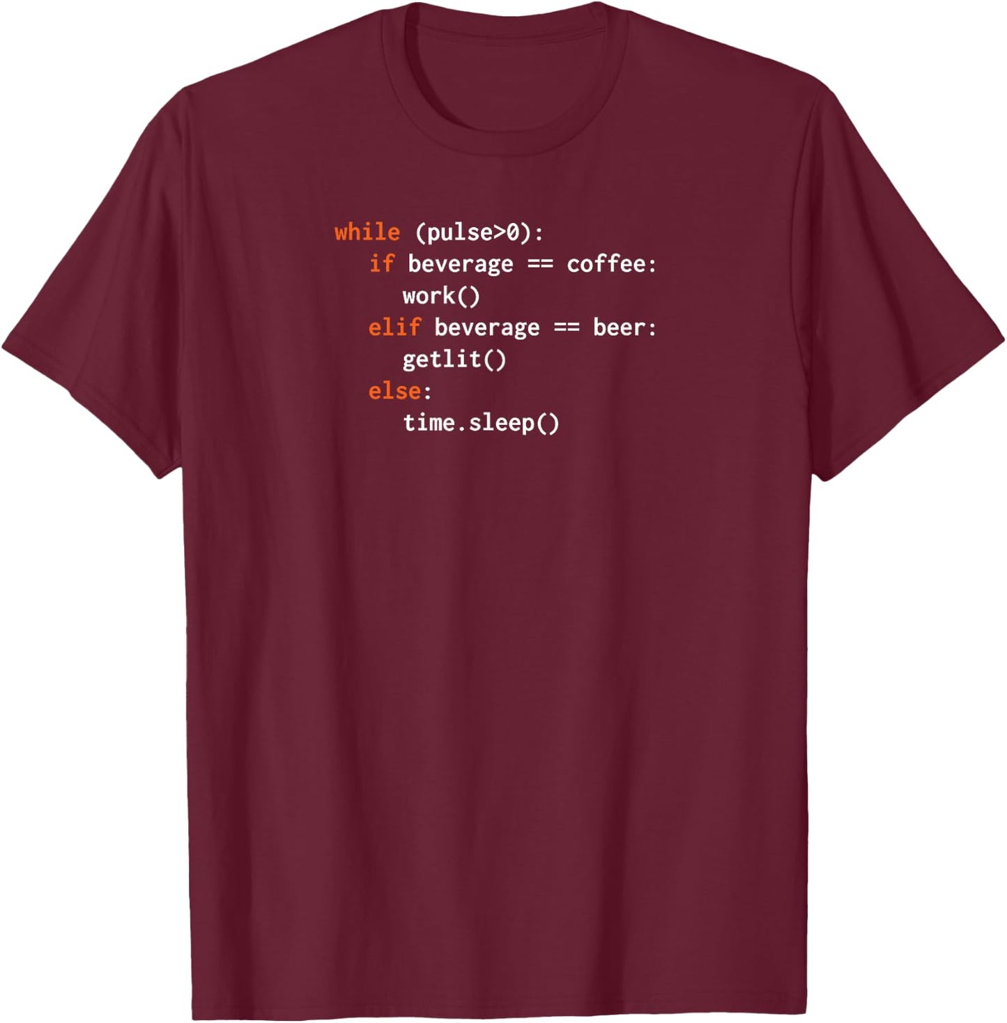 Funny Python Code T-Shirt - T-Shirt | Maroon