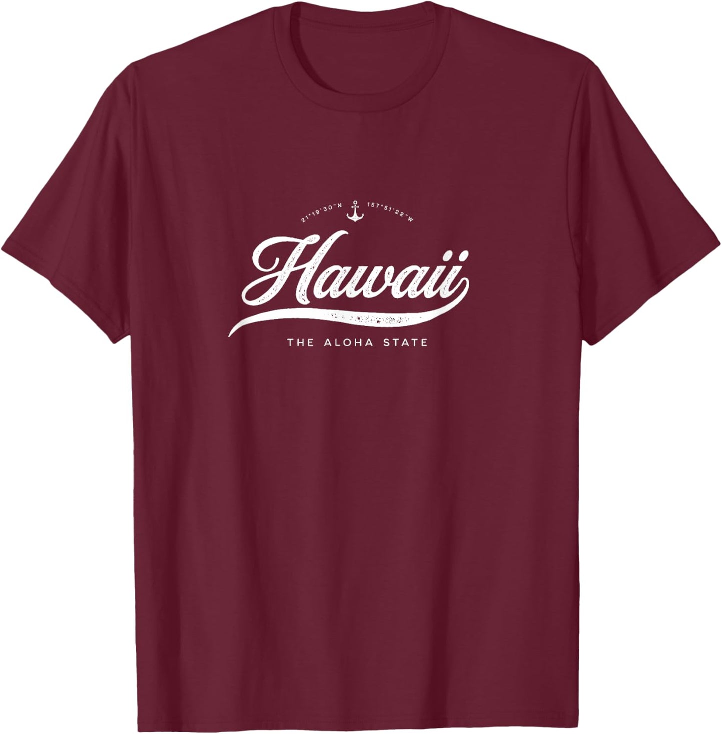 Hawaii Aloha Vintage Retro T-Shirt - T-Shirt | Maroon