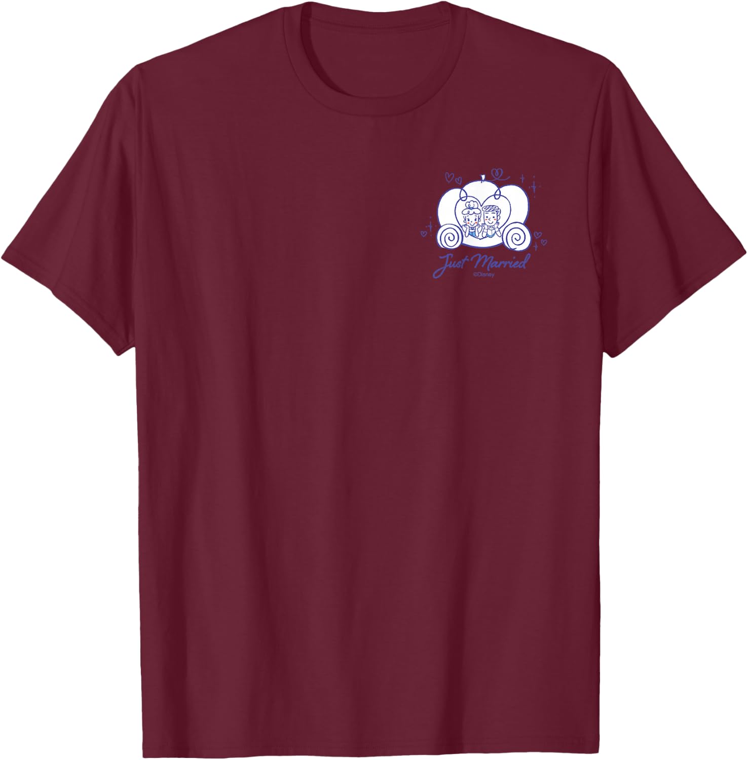 Disney Just Married Cinderella Prince Charming Honeymoon T-Shirt - T-Shirt | Maroon