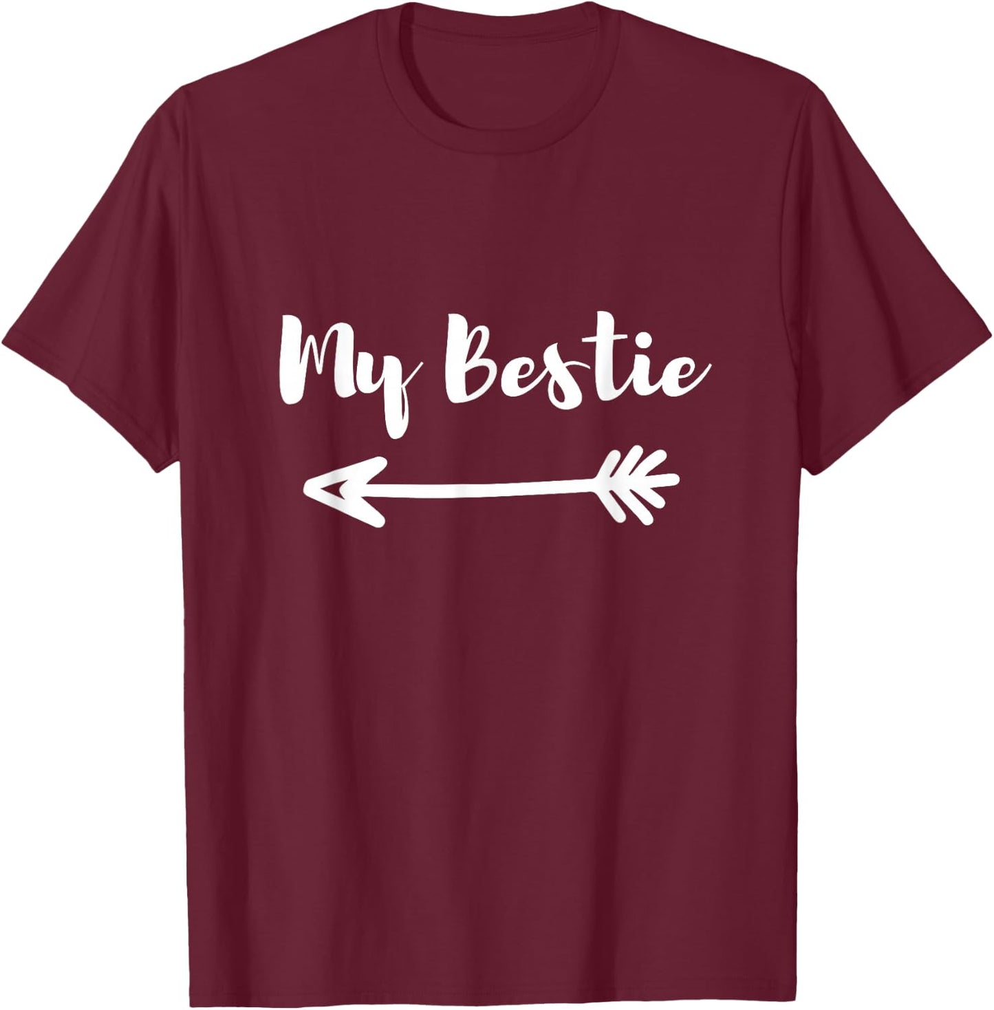 My Bestie Best Friend Left Arrow T-Shirt - T-Shirt | Maroon