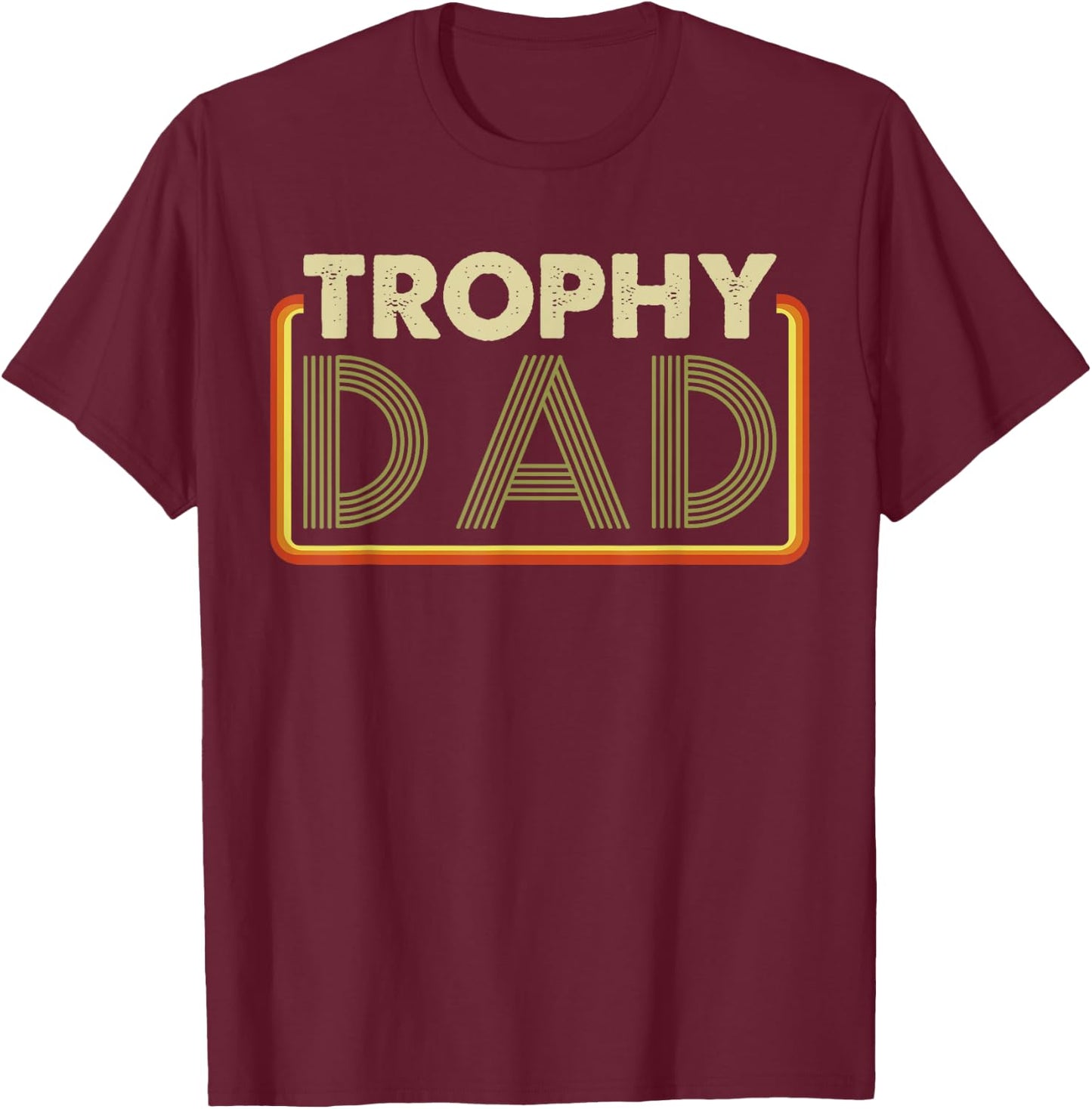Husband | Best Father - Vintage Funny Trophy Dad T-Shirt - T-Shirt | Maroon