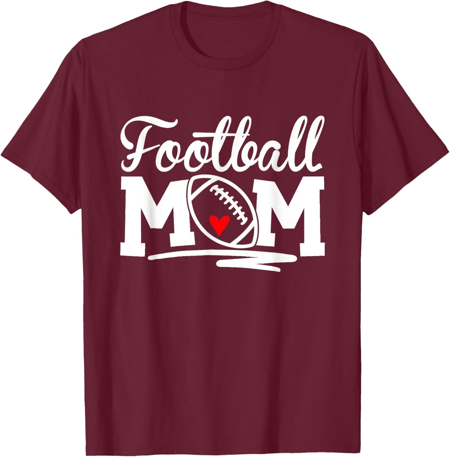 Football Mom Leopard Football Love Football Player T-Shirt - T-Shirt | Maroon