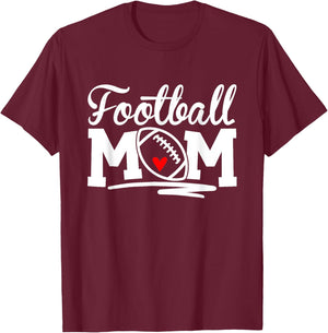 Football Mom Leopard Football Love Football Player T-Shirt - T-Shirt | Maroon