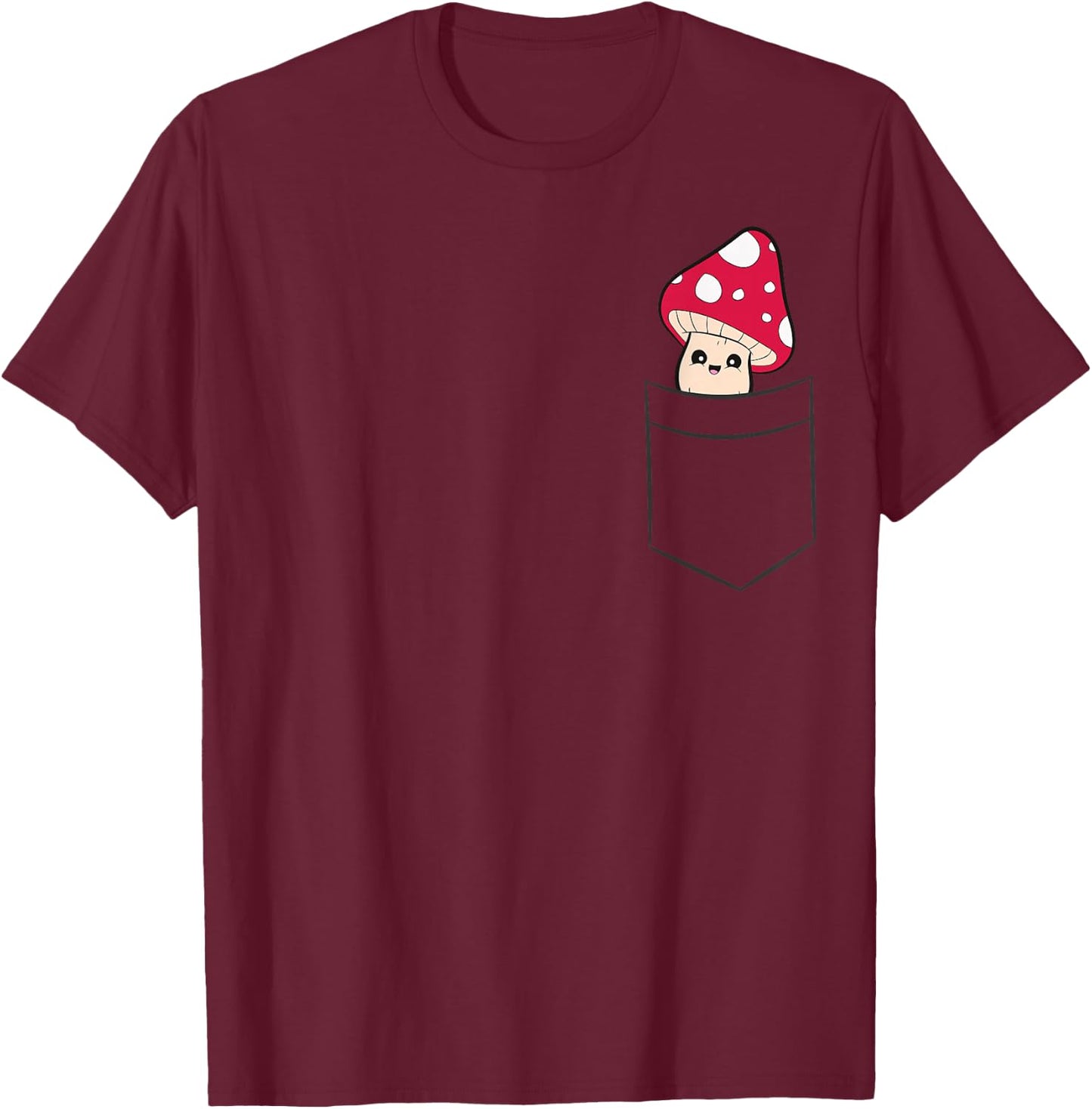 Mushroom in The Pocket Mycology Pocket Mushroom Small T-Shirt - T-Shirt | Maroon