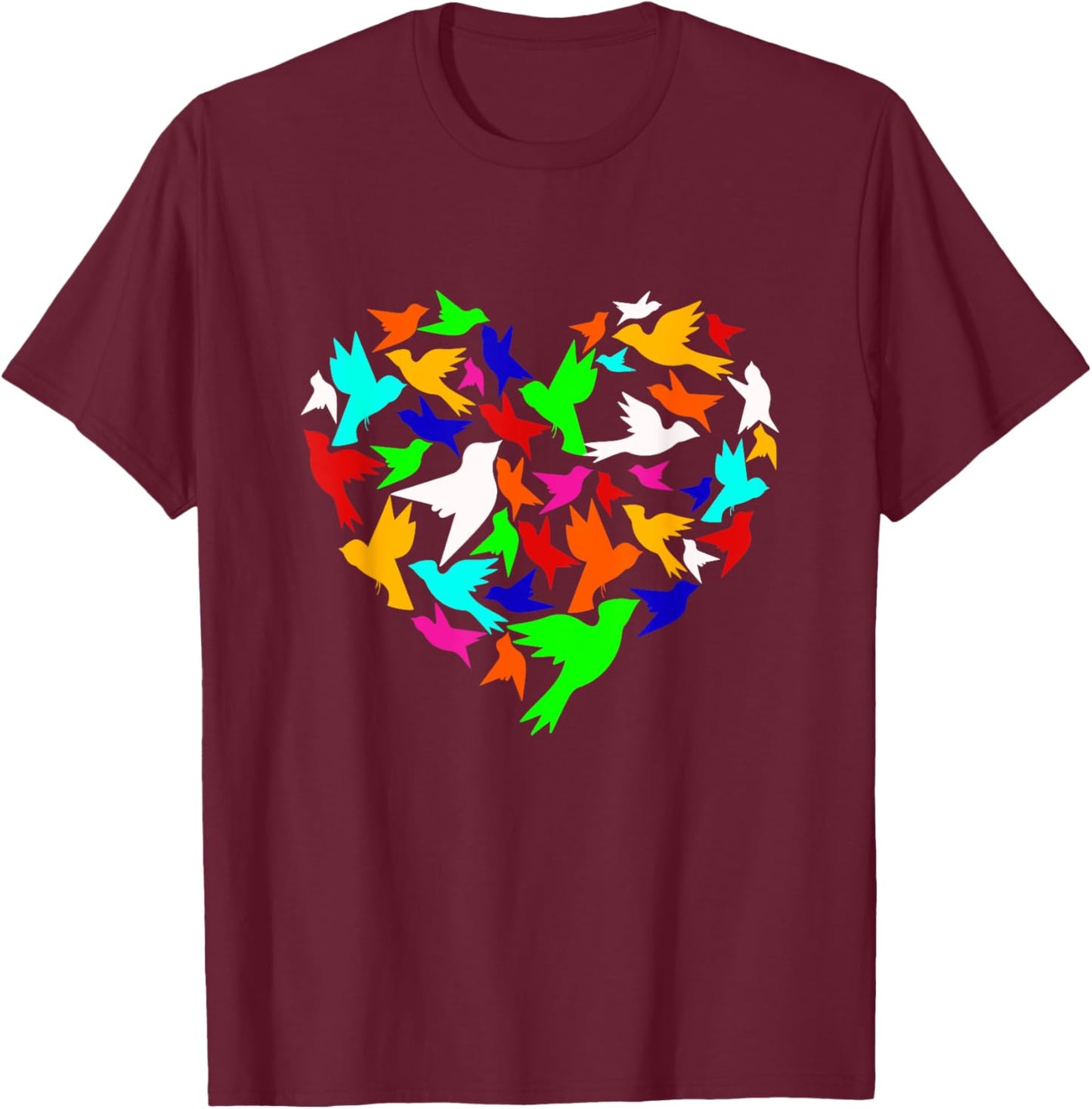 Ornithology ornithologist bird lover heart T-Shirt - T-Shirt | Maroon