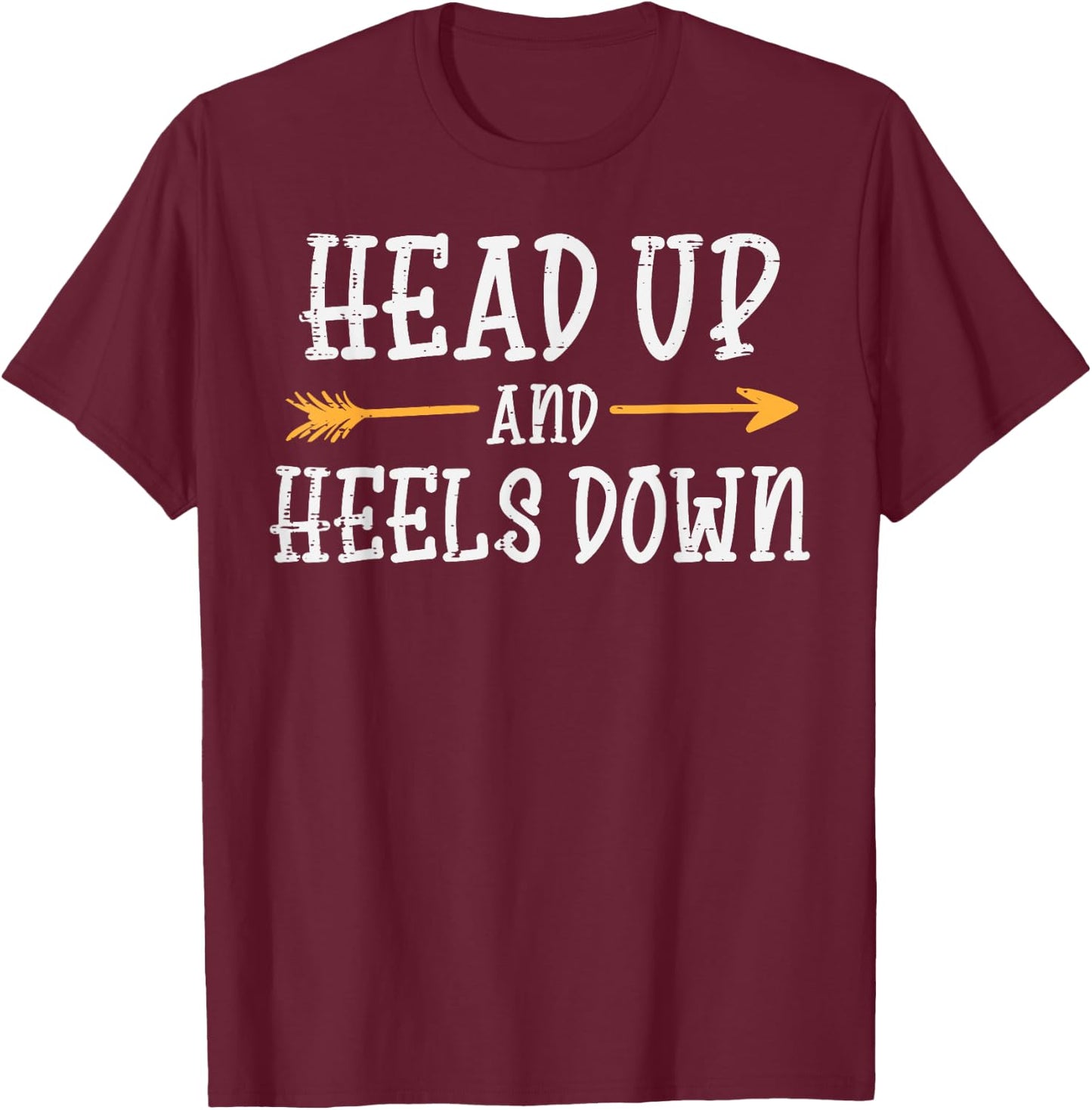 Head Up Heels Down Horse Riding Equestrian Men Women Kids T-Shirt - T-Shirt | Maroon