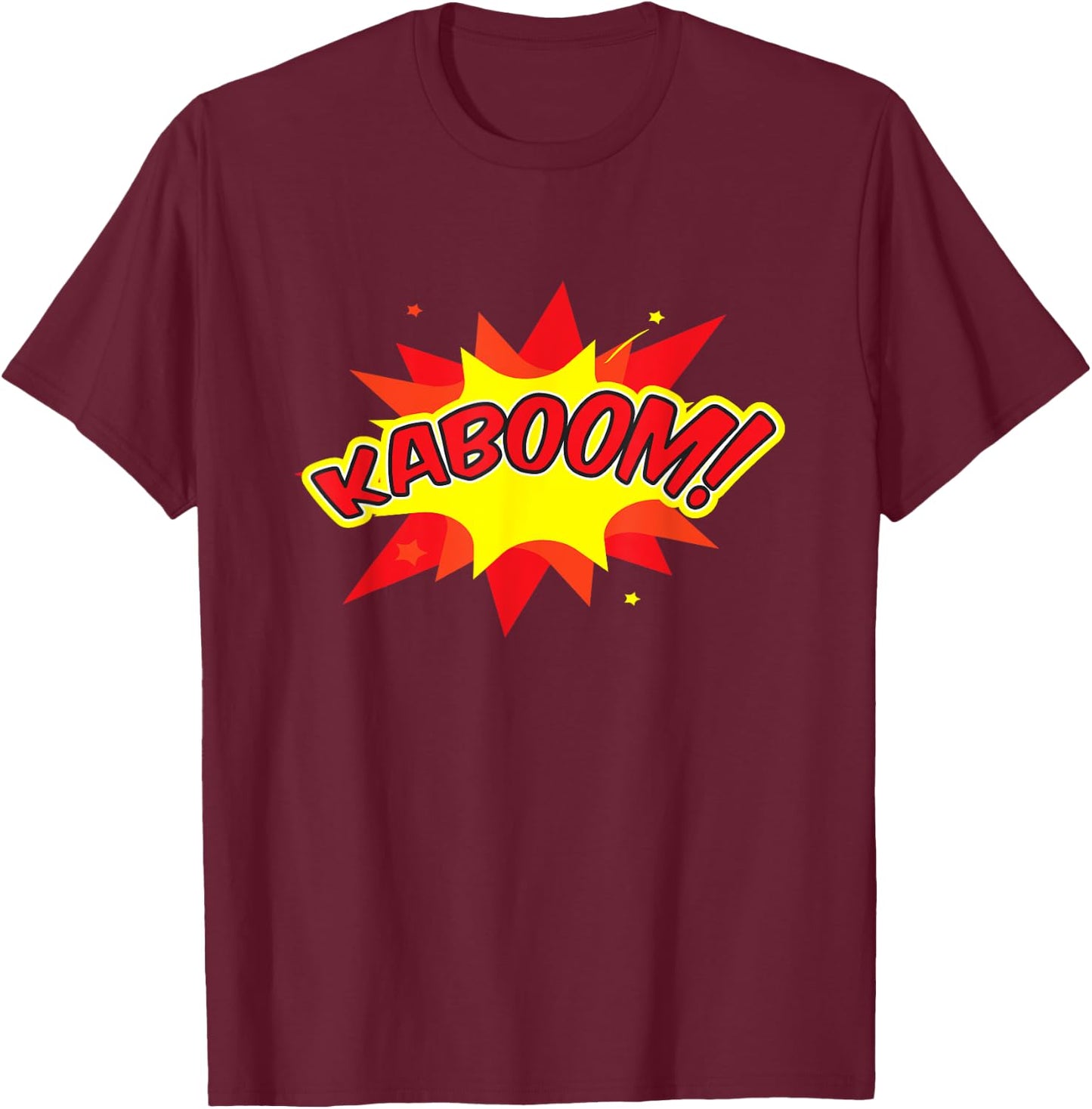 KABOOM Pop Art Comic Book Speech Bubbles Street Graffiti Art T-Shirt - T-Shirt | Maroon