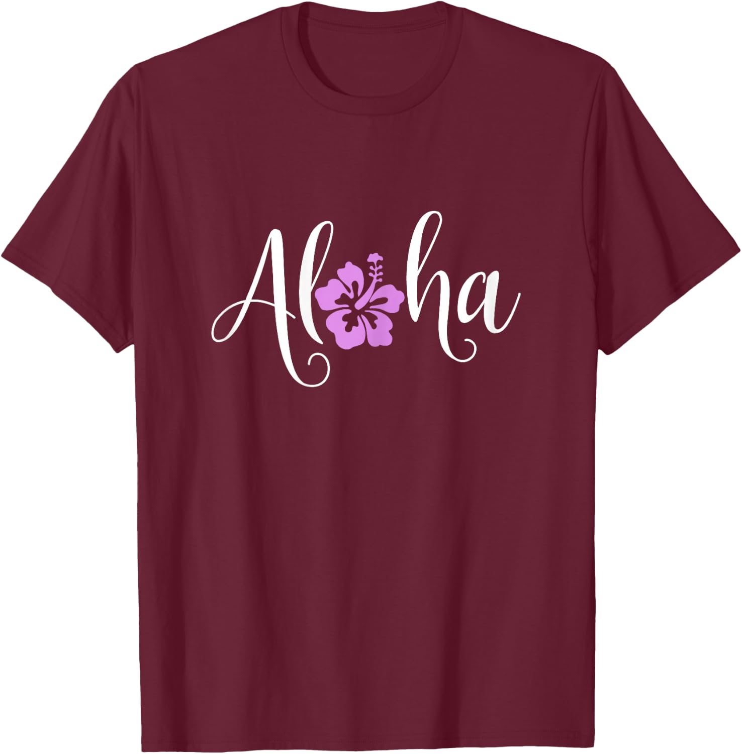 Aloha Hawaiian Hibiscus Flower Surfer Maui Kauai Hawaii T-Shirt - T-Shirt | Maroon