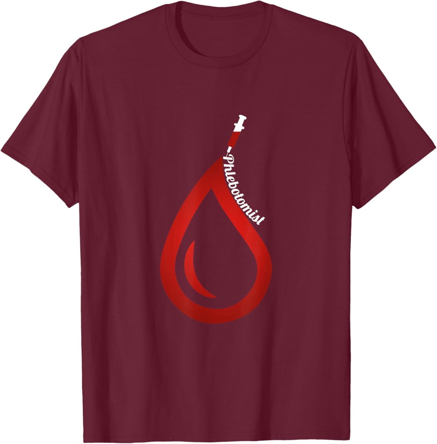 Veins Hospital Syringe Medical Medicine Phlebotomist Blood Drop Nurse Doctor Vein Laboratory Gift Adult Black T-Shirt - T-Shirt | Maroon
