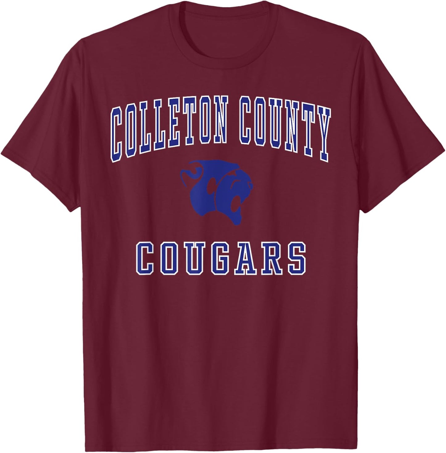 Colleton County High School Cougars C1 T-Shirt - T-Shirt | Maroon