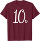 10th Birthday, for Girls, Number 10, Ten, Cute 10 Years Old T-Shirt - T-Shirt | Maroon