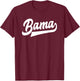 Bama Alabama White Script Design Southern T-Shirt - T-Shirt | Maroon