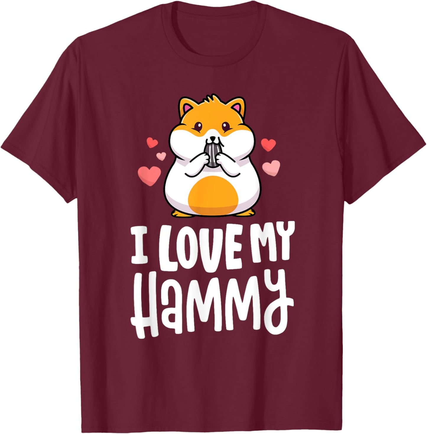 I Love My Hammy Shirt Cute Hamster Kawaii Shirt Kids Gift T-Shirt - T-Shirt | Maroon