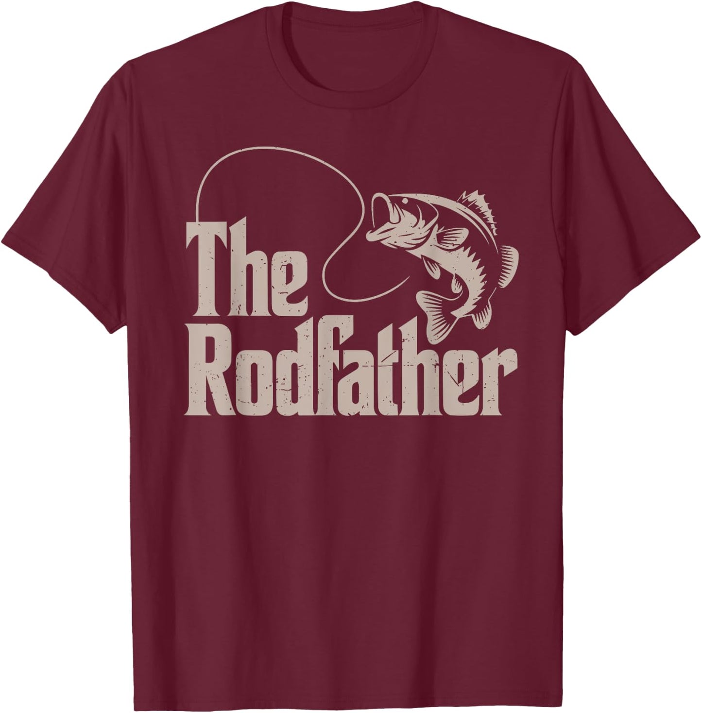 The Rodfather Step Dad Fishing Father Day Gift from Daughter T-Shirt - T-Shirt | Maroon