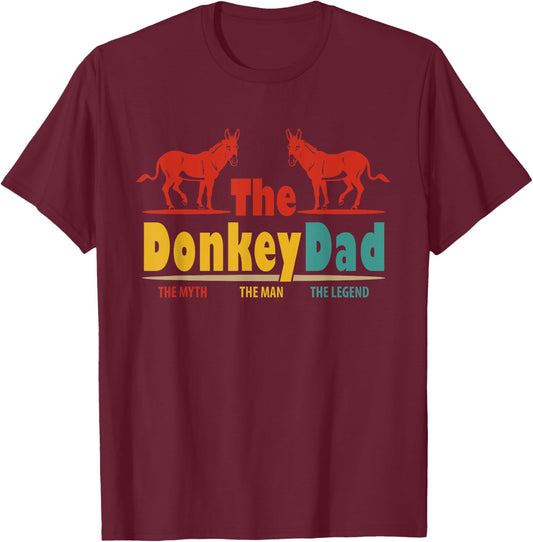 Donkey Owner Dad Proud Man Legend Father's Day Lover Family T-Shirt - T-Shirt | Maroon