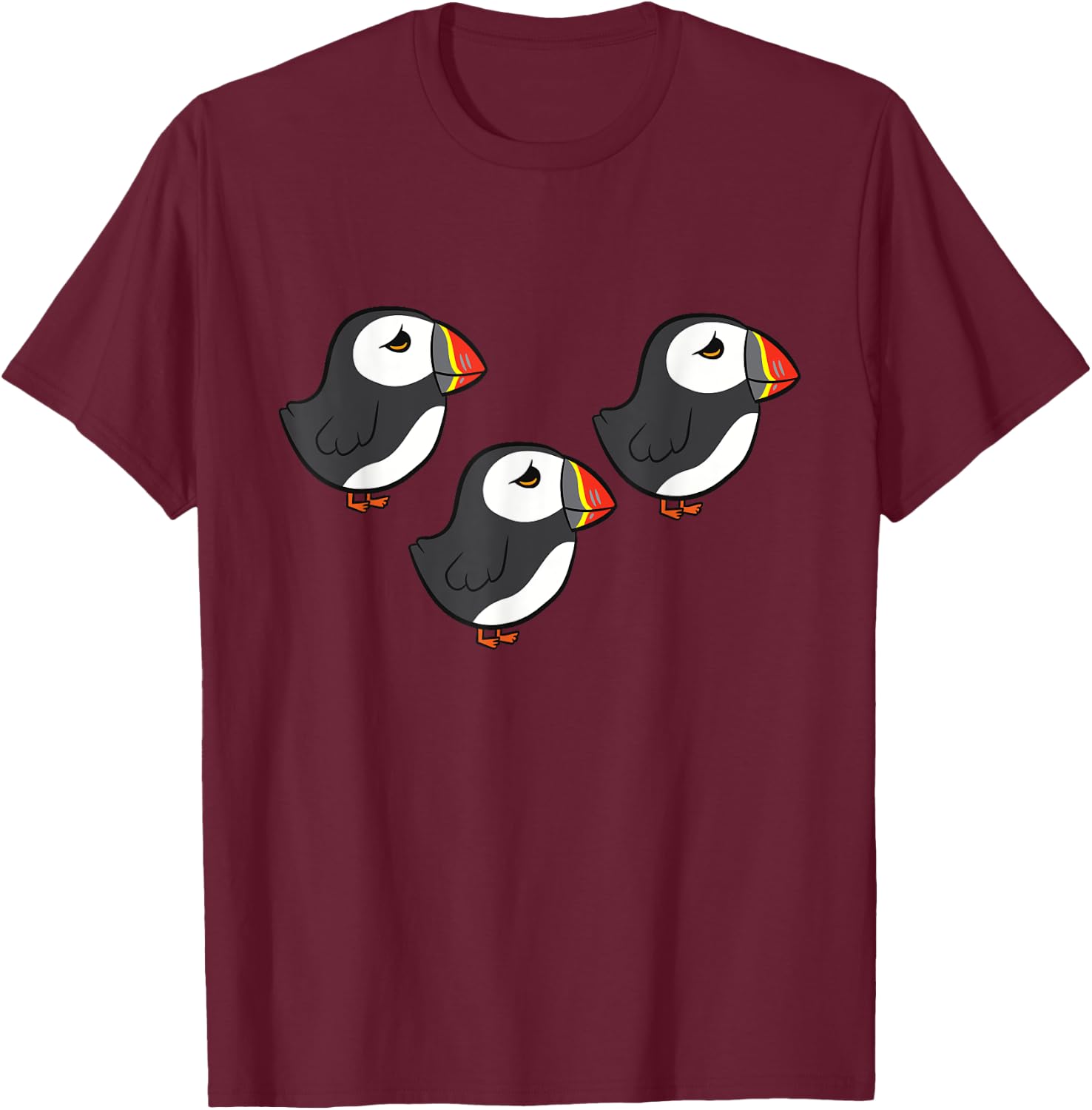 Cute Puffins Love Puffins T-Shirt - T-Shirt | Maroon