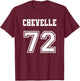 Jersey Style Chevelle 72 1972 Old School Muscle Car T-Shirt - T-Shirt | Maroon