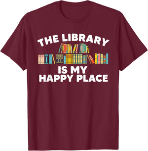 Cool Library Art Women Bookworm Librarian Book Lover T-Shirt - T-Shirt | Maroon