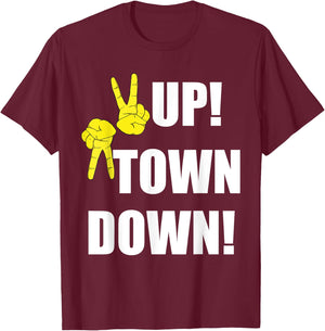 Peace Up A-Town Down T-Shirt - T-Shirt | Maroon