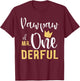 Pawpaw of Mr Onederful 1st Birthday First One-Derful Grandpa T-Shirt - T-Shirt | Maroon