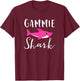 Gammie Shark Grandma Grandmother Pink Shark Graphic T-Shirt - T-Shirt | Maroon