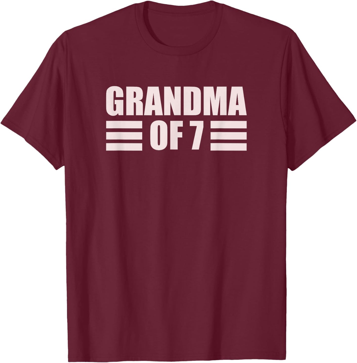 Grandma 7 Grandkids 7th Time Cubed Grandma Of Seven T-Shirt - T-Shirt | Maroon
