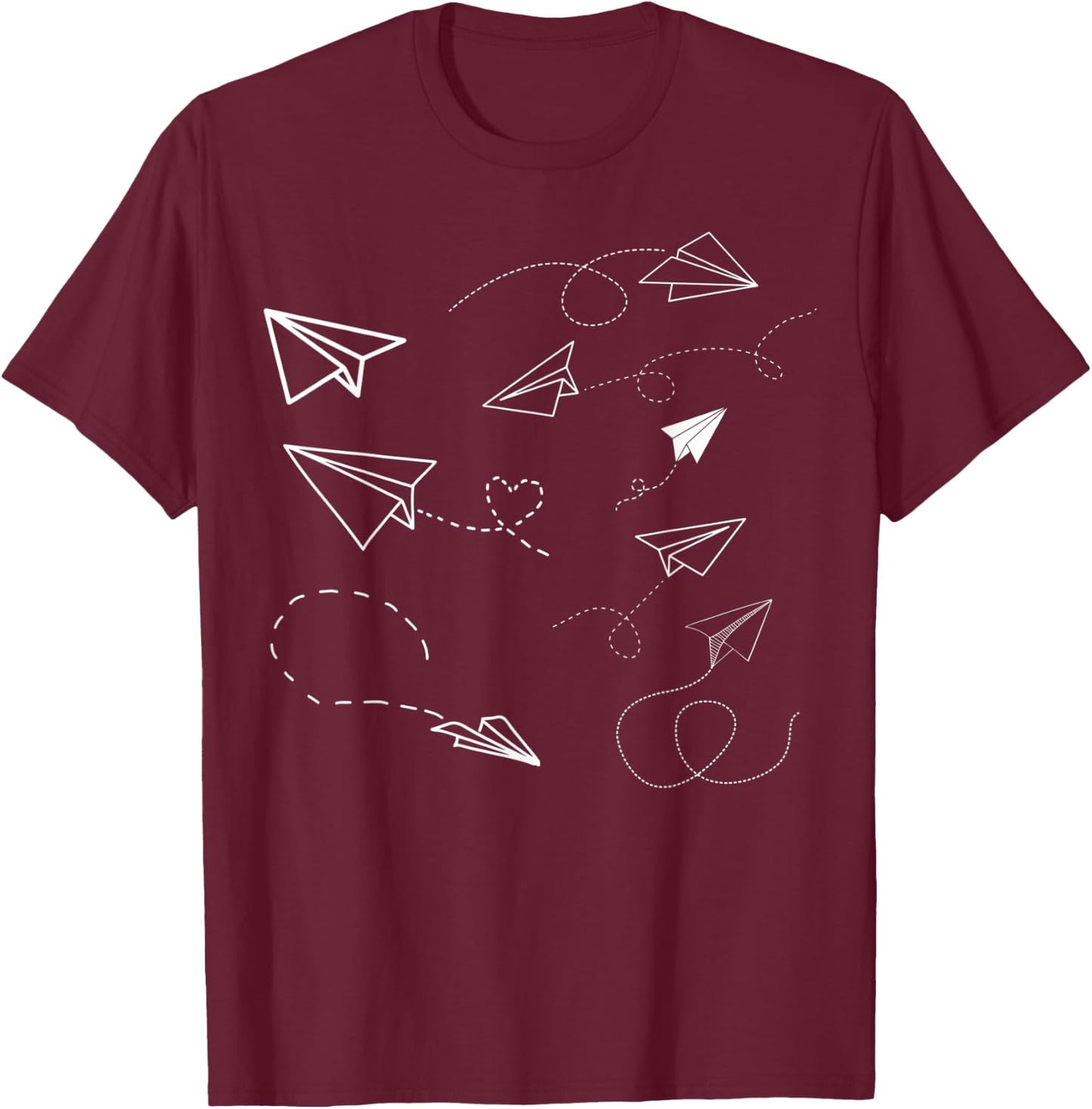 Paper Plane Love Funny Paper Plane Fold T-Shirt - T-Shirt | Maroon