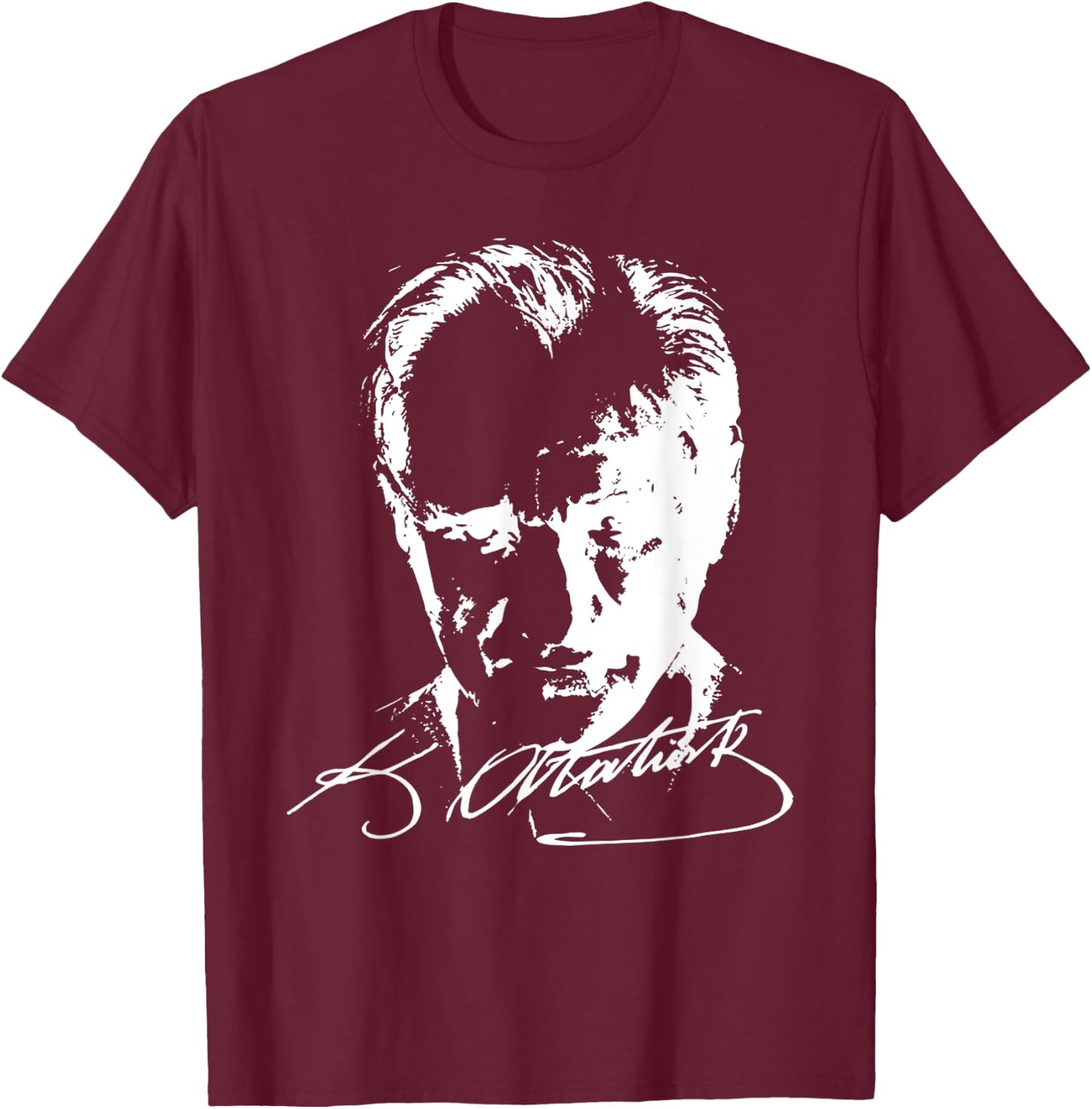 Mustafa Kemal Ataturk - Father of Turkey T-Shirt - T-Shirt | Maroon