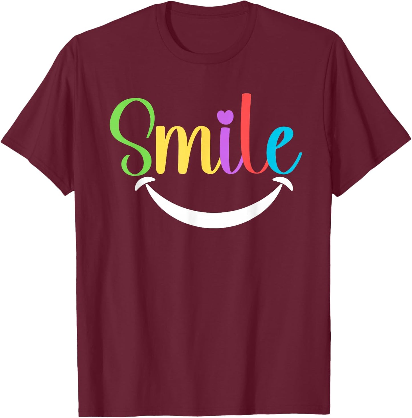 Colorful Smile Dentist Clinic Office Apparel Dental T-Shirt - T-Shirt | Maroon