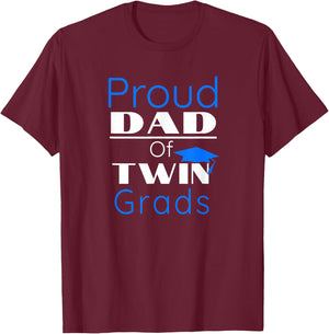 Proud Dad Of Twin Graduates T Shirt Gift Father Of Twins T-Shirt - T-Shirt | Maroon