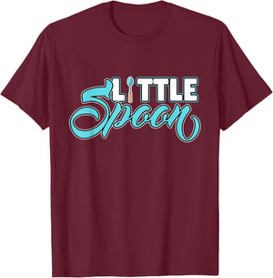 Big Spoon Little Spoon Matching Couple Sleep T-Shirt - T-Shirt | Maroon