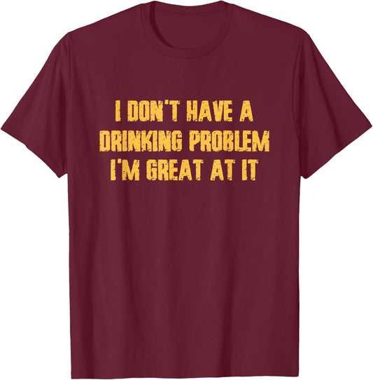 Funny Drinking Apparel & Drunk Adult Humor -Adults Black Modern Short Sleeve Small T-Shirt - T-Shirt | Maroon