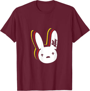 Happy Easter-Funny Bunny Rabbit Graphic T-Shirt - T-Shirt | Maroon