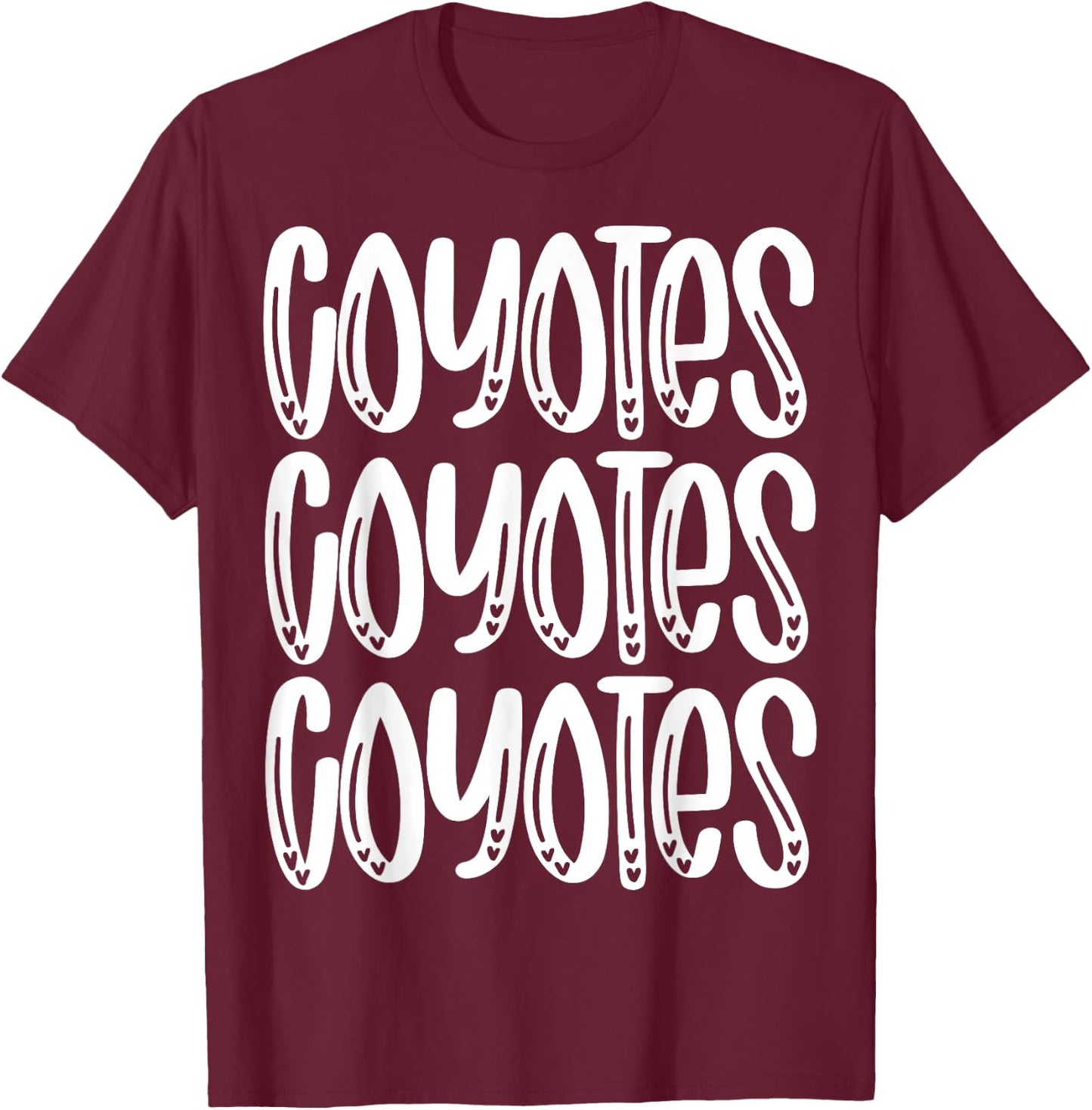 Coyotes Repeating School Spirit T-Shirt - T-Shirt | Maroon
