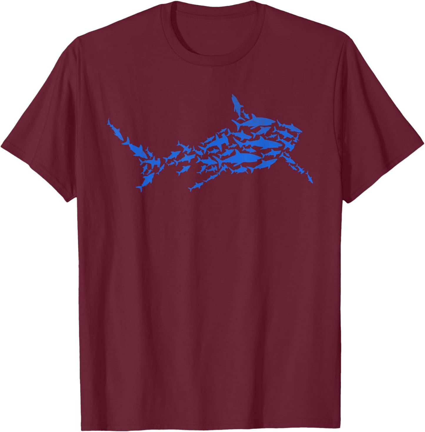 Sharkfish Shark Silhouette Shark Fishing Sharks I Shark Fish T-Shirt - T-Shirt | Maroon
