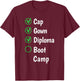 High School Graduation Gift Grad | Boot Camp Checklist T-Shirt - T-Shirt | Maroon