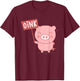 Oink Cute Pig Lover Pig Farming Farmer Piglet Farm Animal T-Shirt - T-Shirt | Maroon