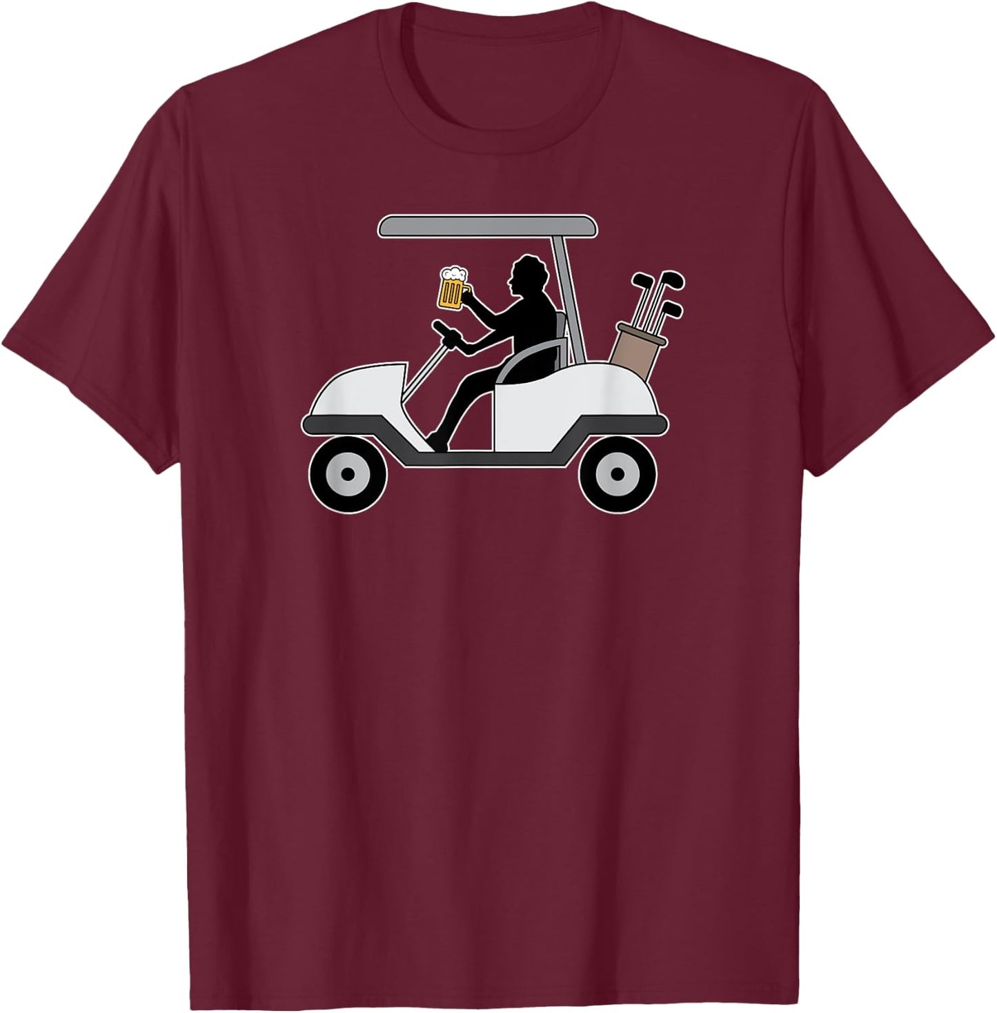 Golf Buggy Ale Mug Hilarious Player Fun Drinkers Club Design T-Shirt - T-Shirt | Maroon