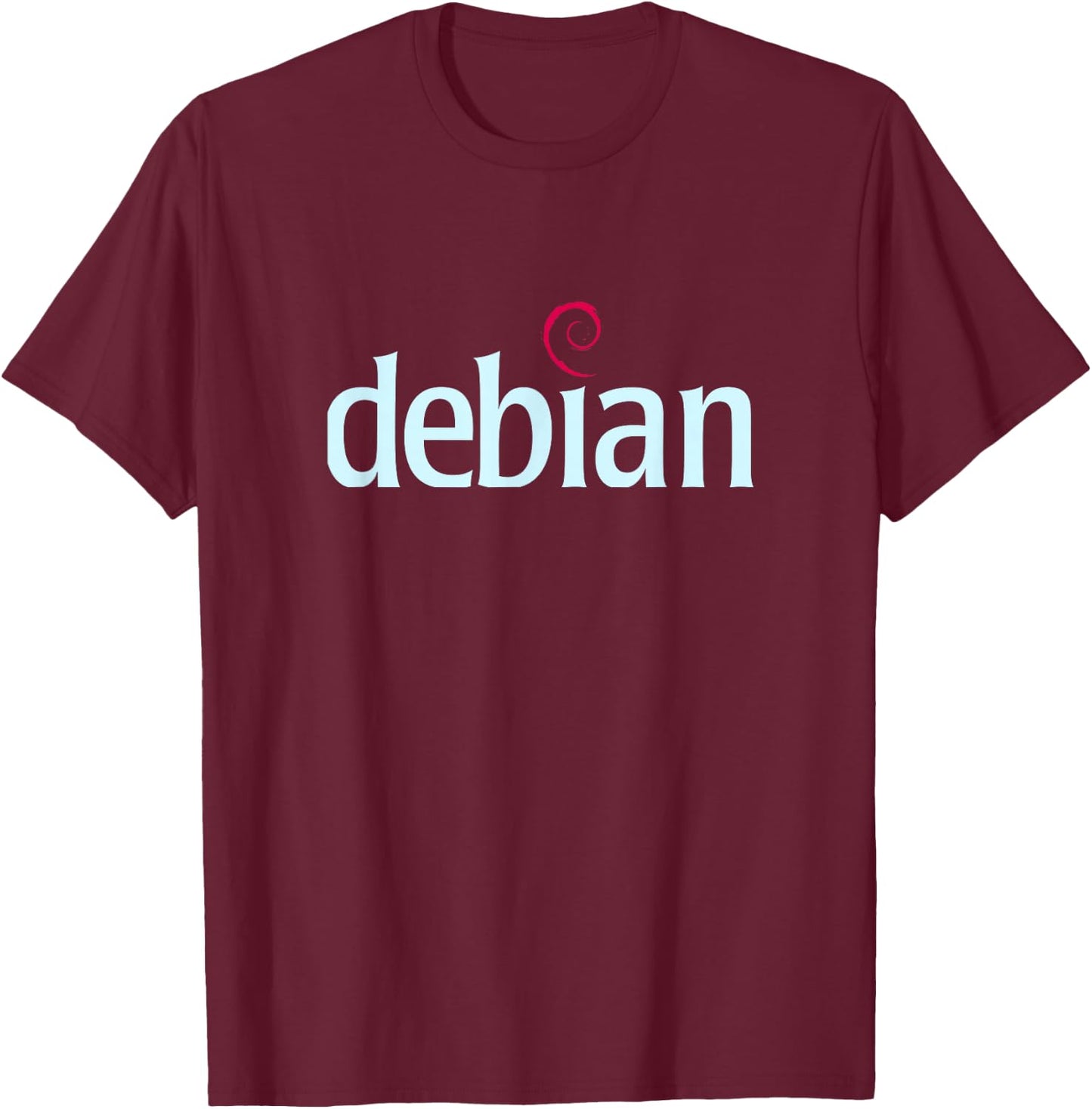Linux Debian lovers Spiral Logo Open Source Os T-Shirt - T-Shirt | Maroon