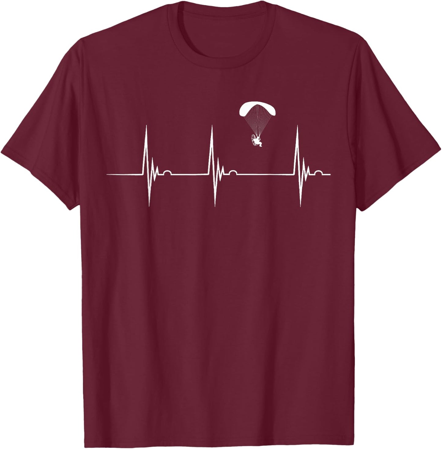 Paramotoring Heartbeat Paraglider Paramotor Paramotoring T-Shirt - T-Shirt | Maroon