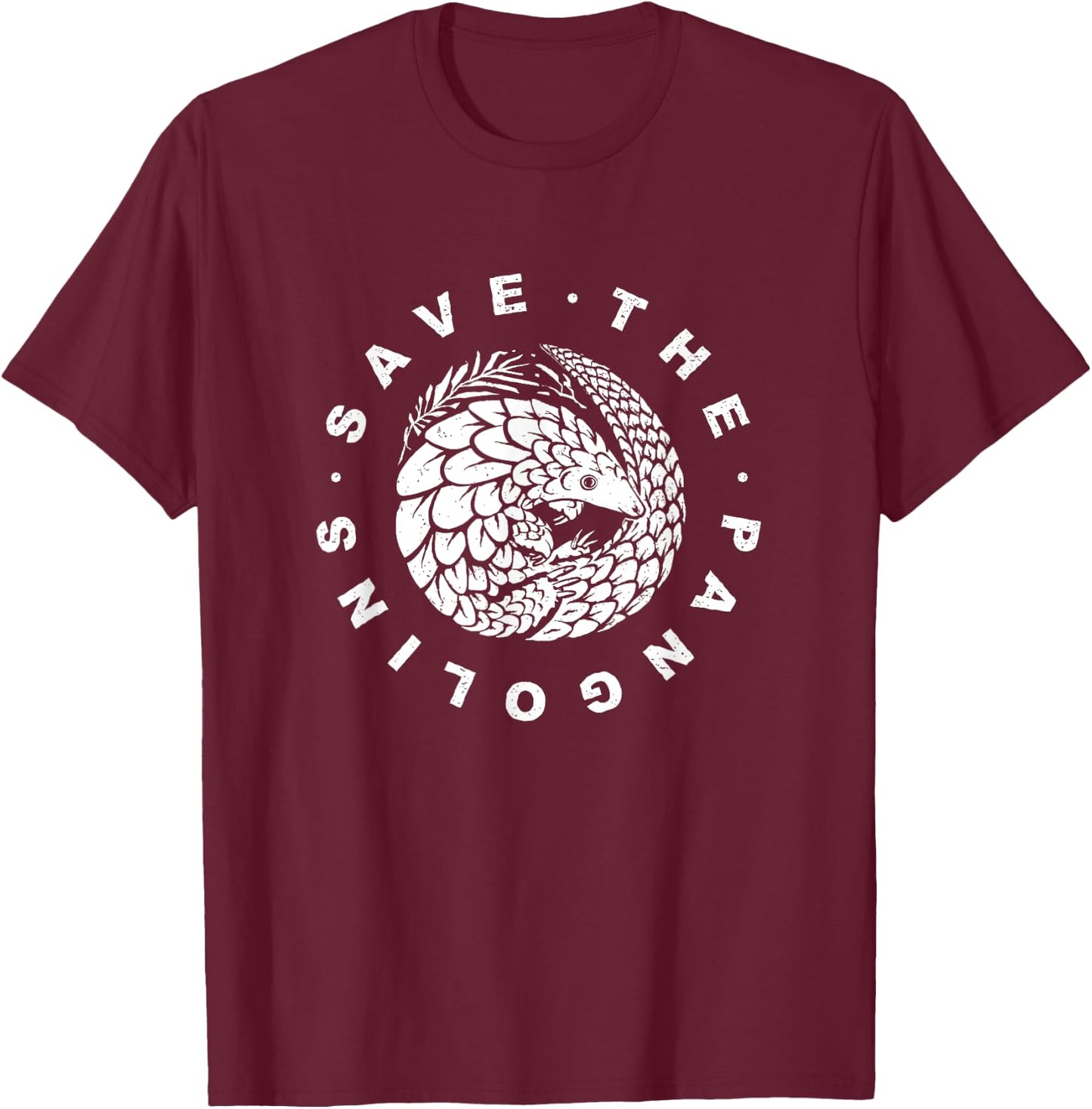 Wildlife Conservation - Save The Pangolin Animal Welfare T-Shirt - T-Shirt | Maroon