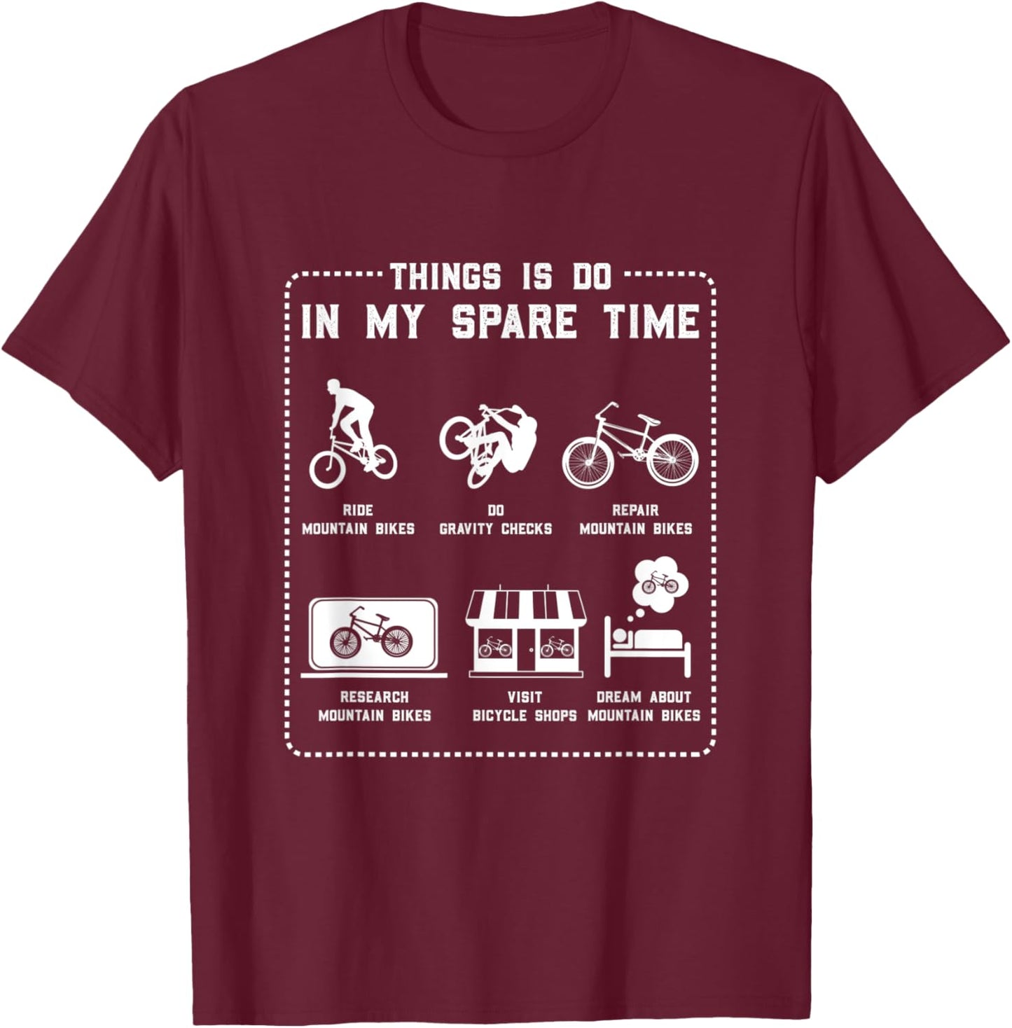 Lover Biking MTB Shorts, MTB Gloves Downhill | Mountain Bike T-Shirt - T-Shirt | Maroon