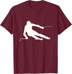 Downhill Ski Racing Skiing Fan T-Shirt - T-Shirt | Maroon