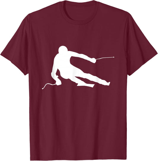 Downhill Ski Racing Skiing Fan T-Shirt - T-Shirt | Maroon