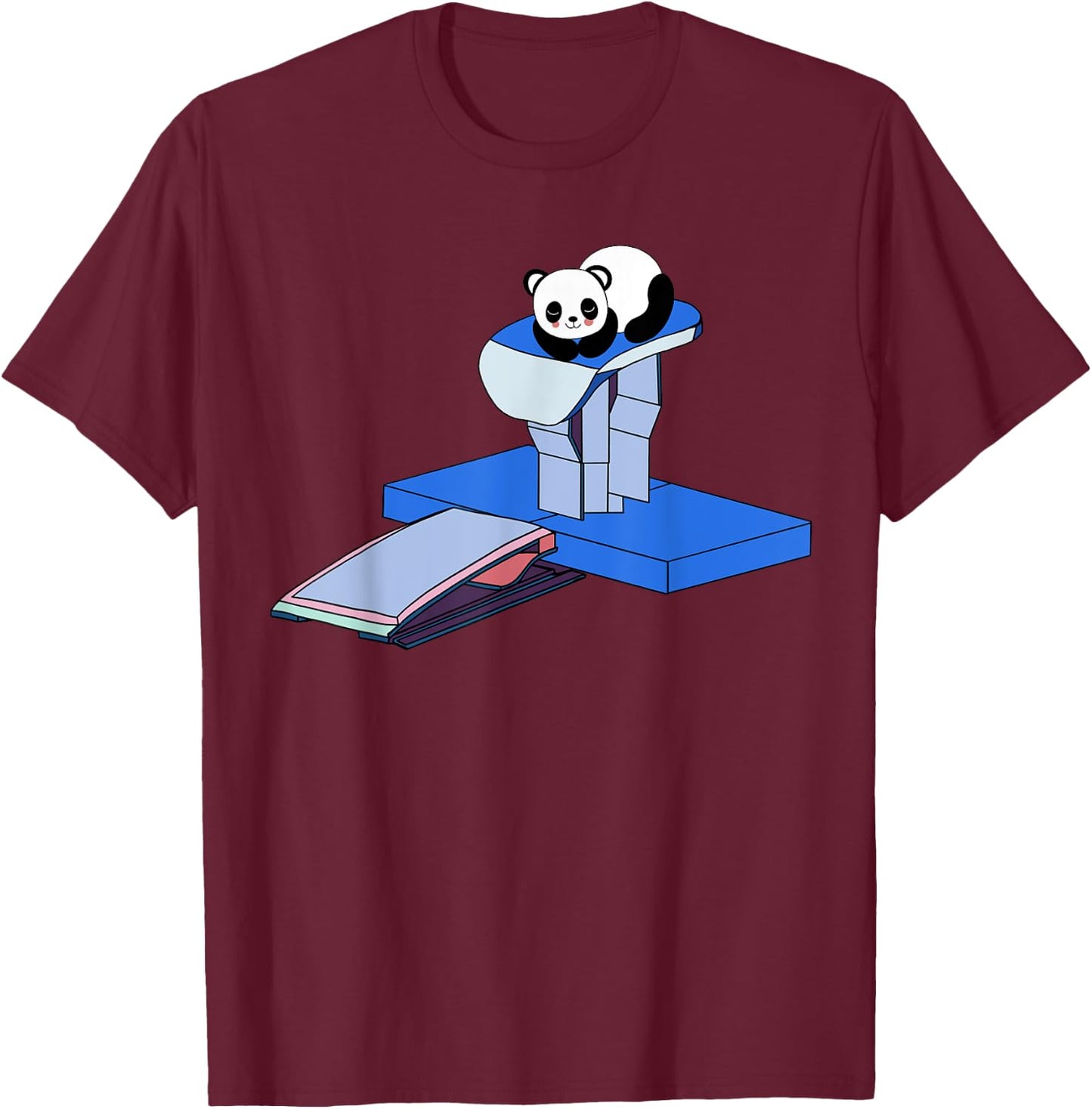 Cute Panda Gymnastics Vault Table T-Shirt - T-Shirt | Maroon