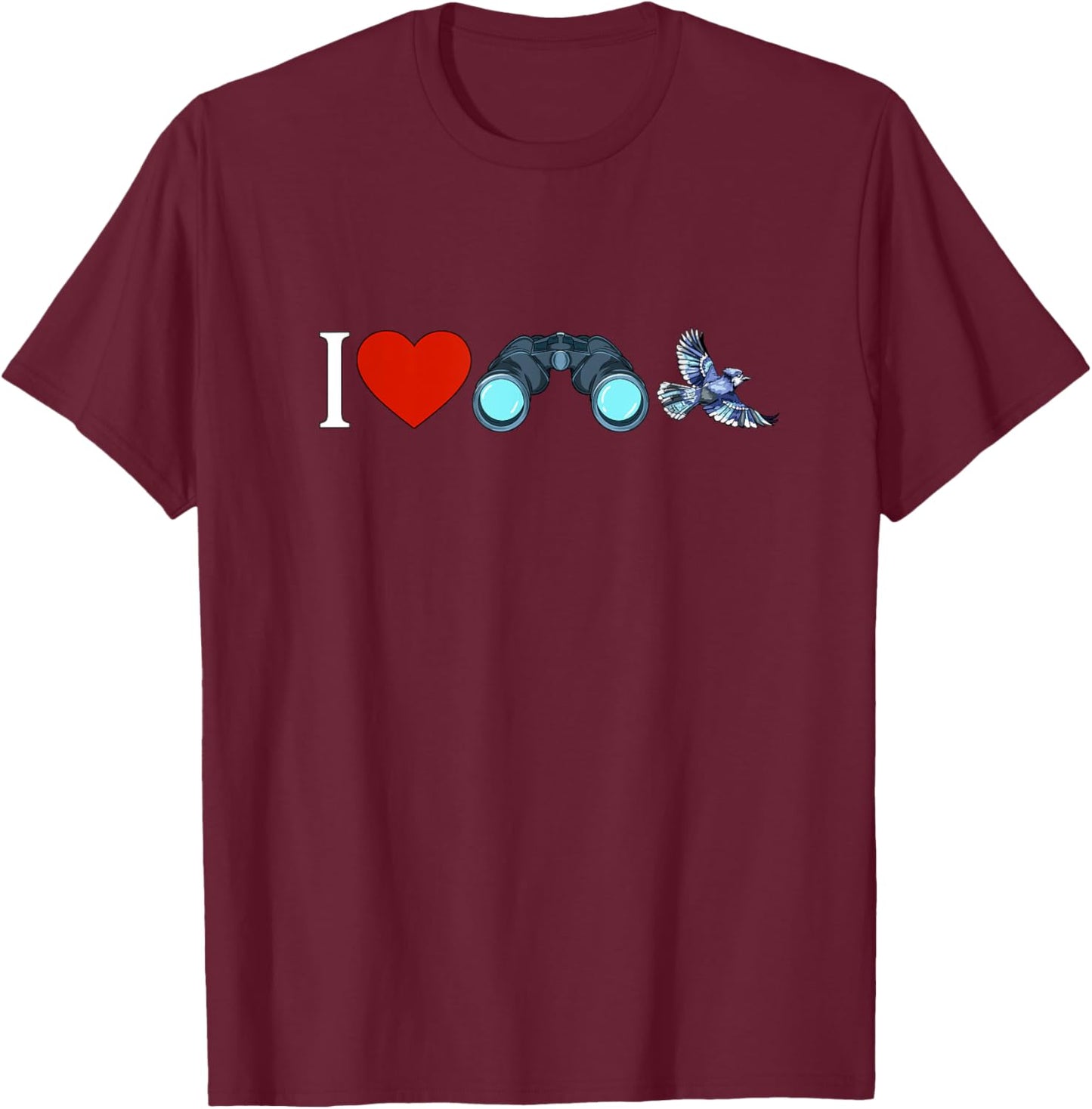 Vogelllover, I love bird watching T-Shirt - T-Shirt | Maroon