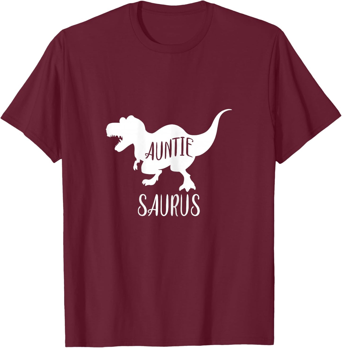 Auntie Saurus Matching Dinosaur Family Gift Aunt T-Shirt - T-Shirt | Maroon
