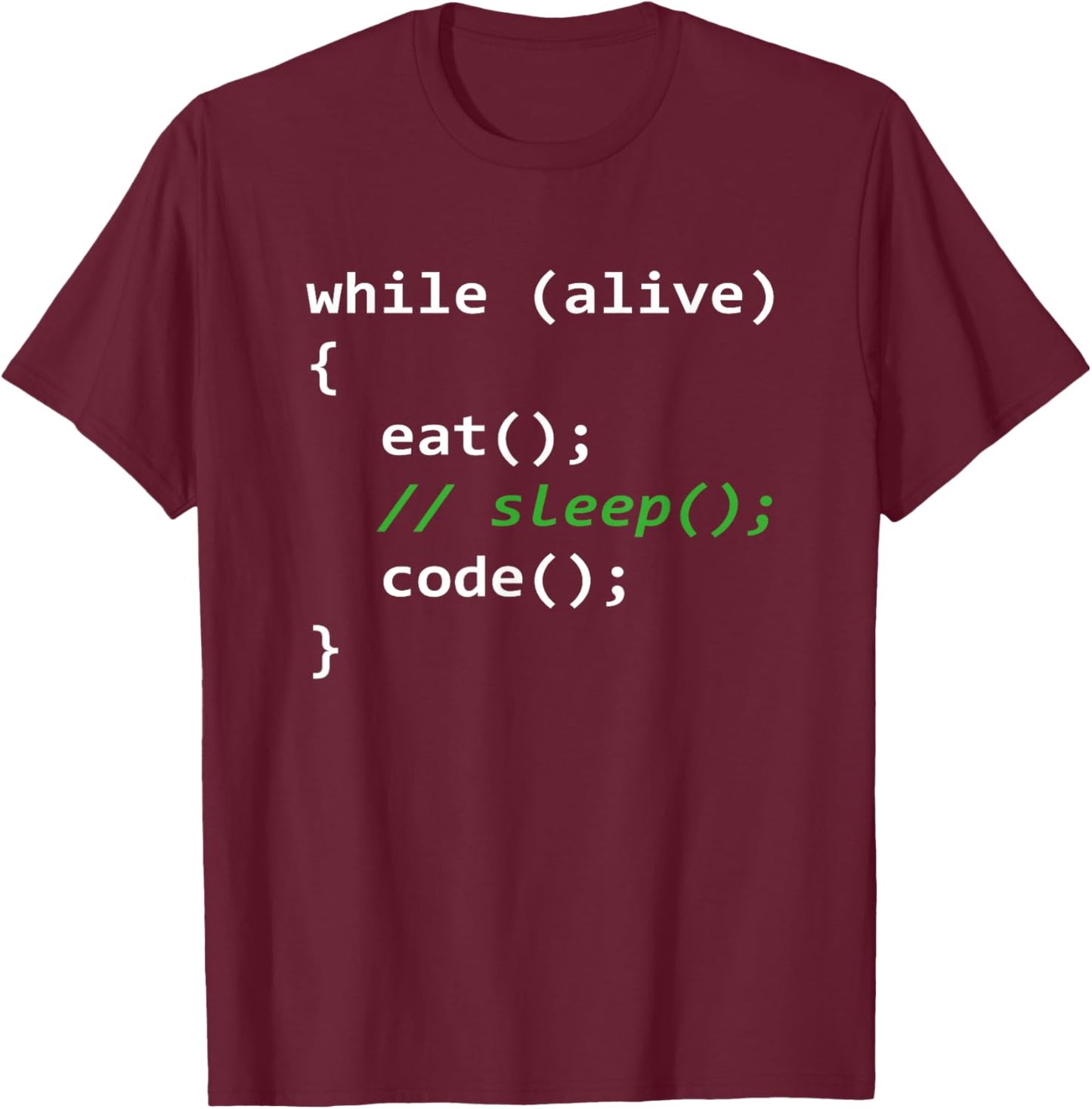 Programmer | Eat Sleep Code Repeat T-Shirt - T-Shirt | Maroon