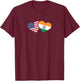 India USA Flag T Shirt Heart Indian American Love T-Shirt - T-Shirt | Maroon